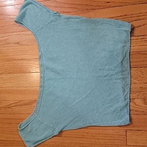 Knit off shoulder crop top